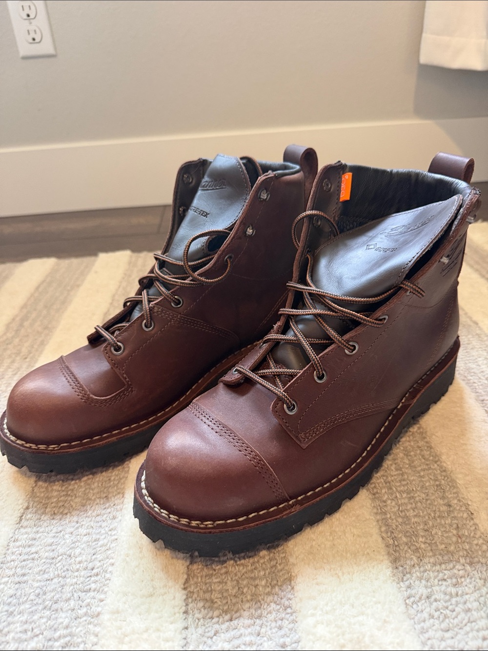 Danner Brown Leather Lace-Up Work Boots